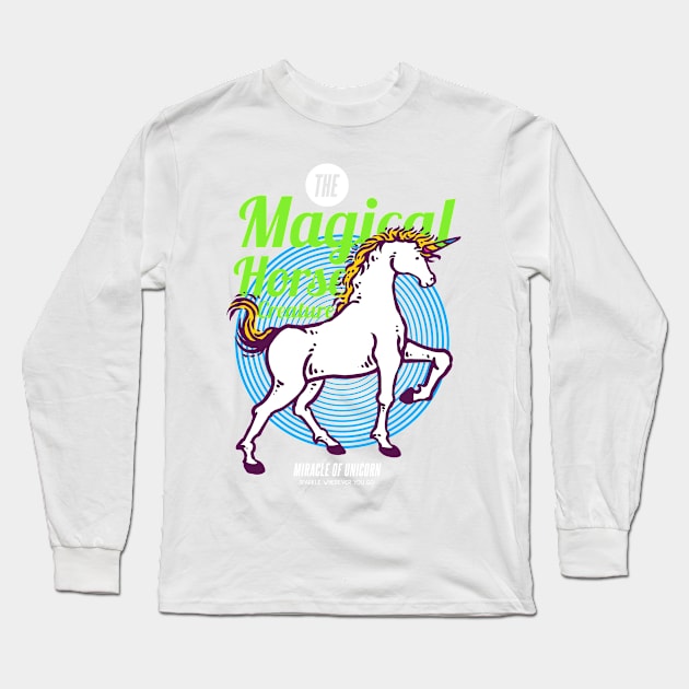Magical Horse Long Sleeve T-Shirt by HollyDuck
